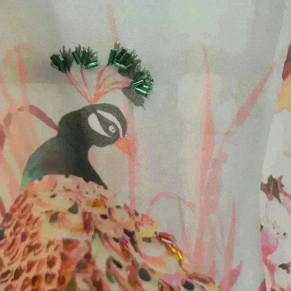 DENNIS by Dennis Basso Long Sheer Top - Picture 4 of 8